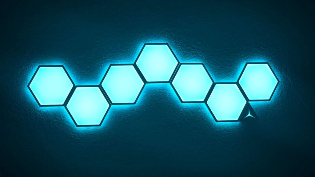 Linkind EP6 Smart Hexagon Panels Review by SmartHomeScene: Cyan