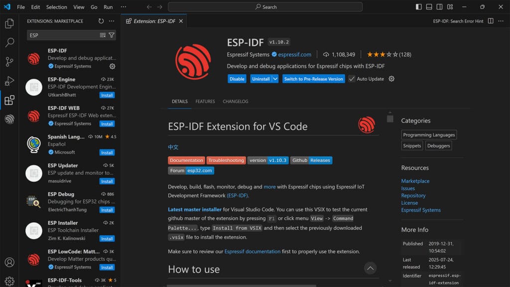 DIY Zigbee Presence Sensor with ESP32C6 and LD2410 by SmartHomeScene: Installing ESP-IDF