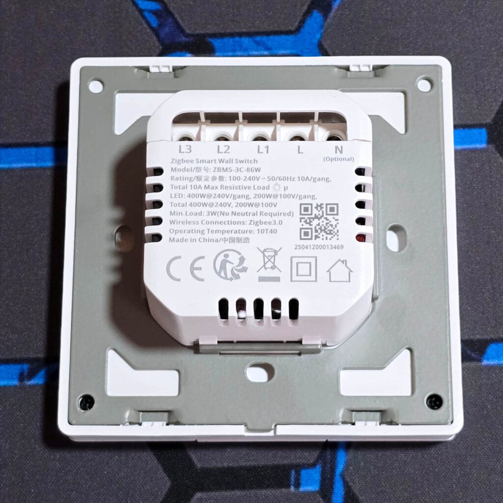 Sonoff SwitchMan ZBM5 Zigbee Wall Switch Review SmartHomeScene: Back Plate
