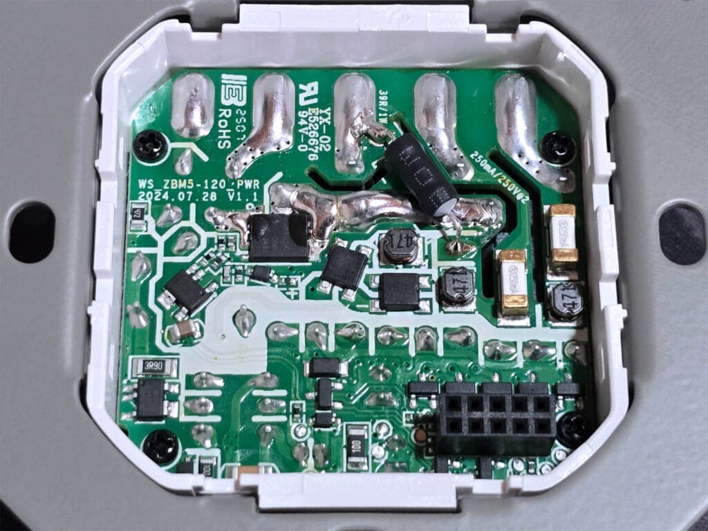 Sonoff SwitchMan ZBM5 Zigbee Wall Switch Review SmartHomeScene: Power PCB top