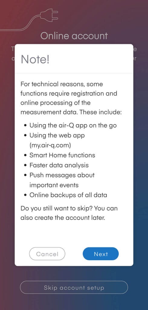 airQ Science App Pairing Step 3