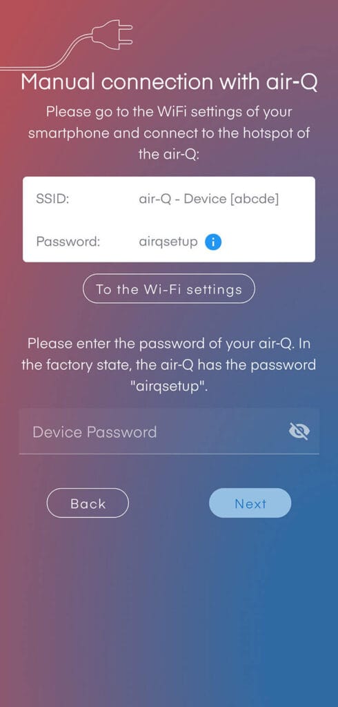 airQ Science App Pairing Step 4