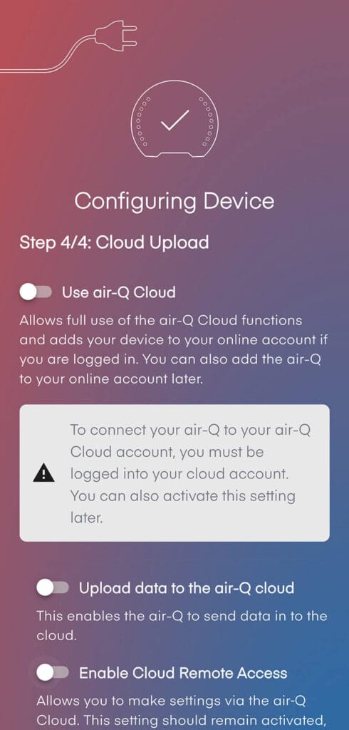 airQ Science App Pairing Step 7