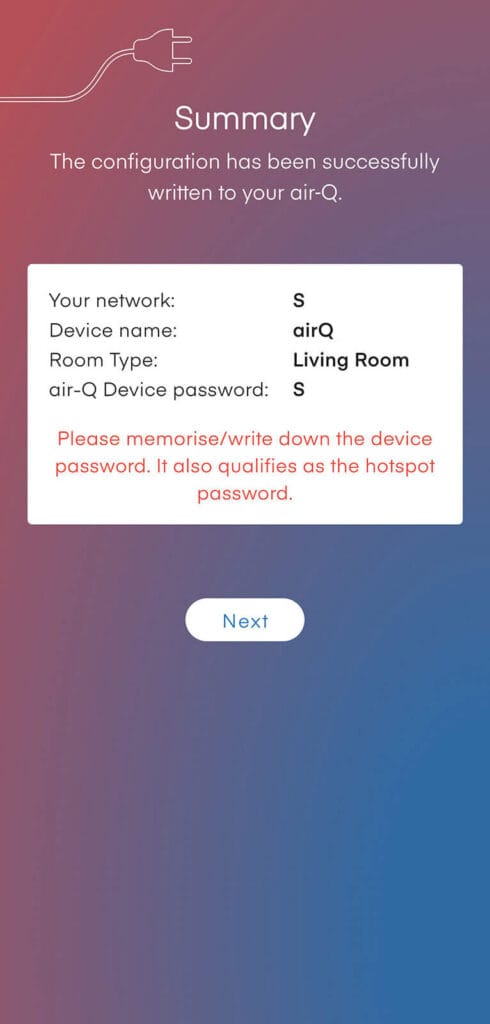 airQ Science App Pairing Step 8