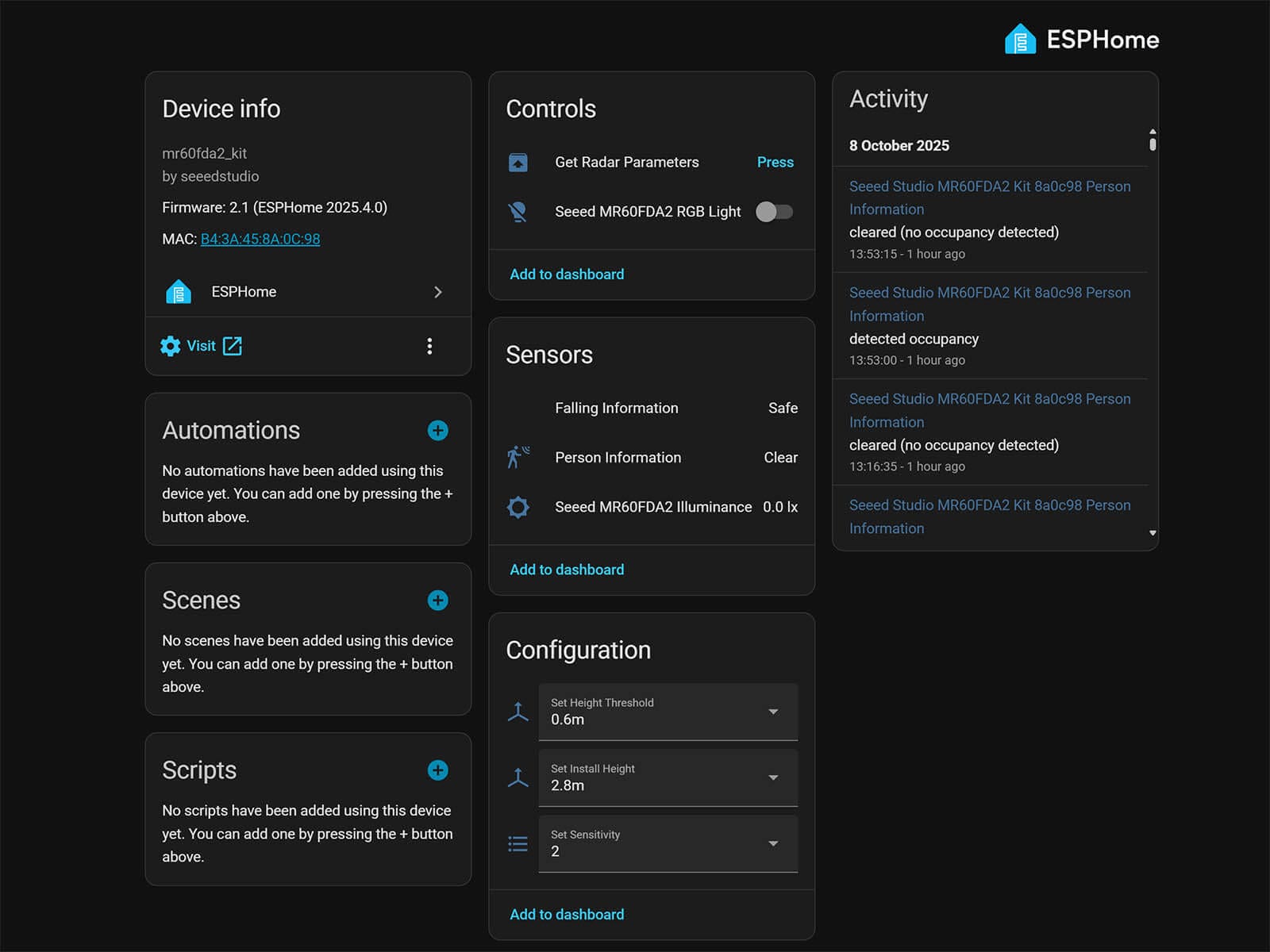 Seeed Studio 60GHz mmWave Sensors Review - SmartHomeScene