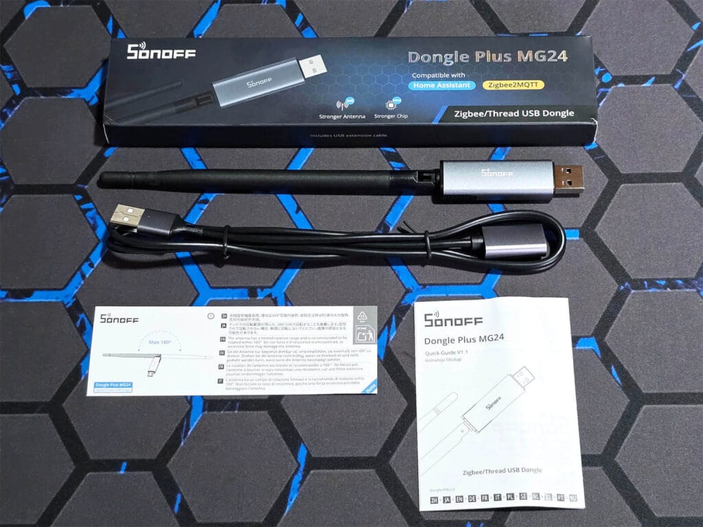 Sonoff Dongle Plugs MG24 Zigbee/Thread Coordinator Review SmartHomeScene Package Contents