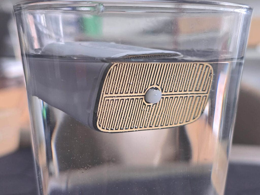 Tuya Rain Sensor SJ100 Review SmartHomeScene Submerged in Glass of Water