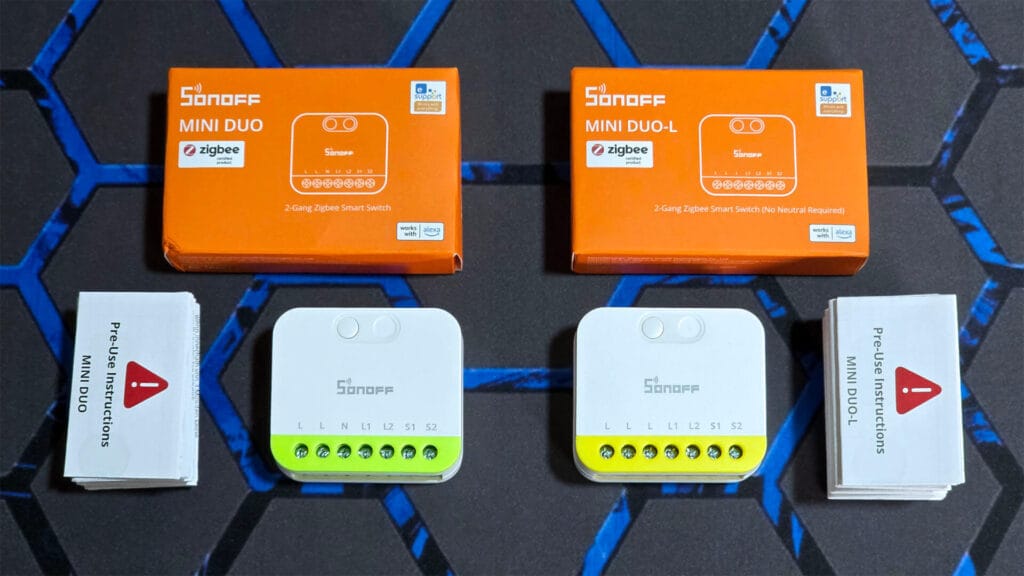 Sonoff MINI DUO & MINI DUO-L Zigbee Switch Modules Review SmartHomeScene Package Contents