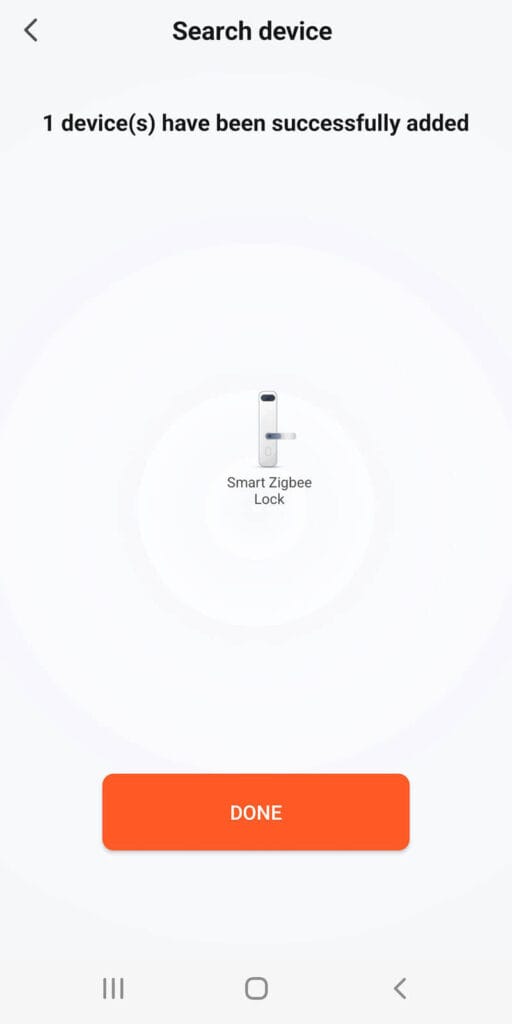 Zemismart A270 Zigbee Door Lock Added to App 1
