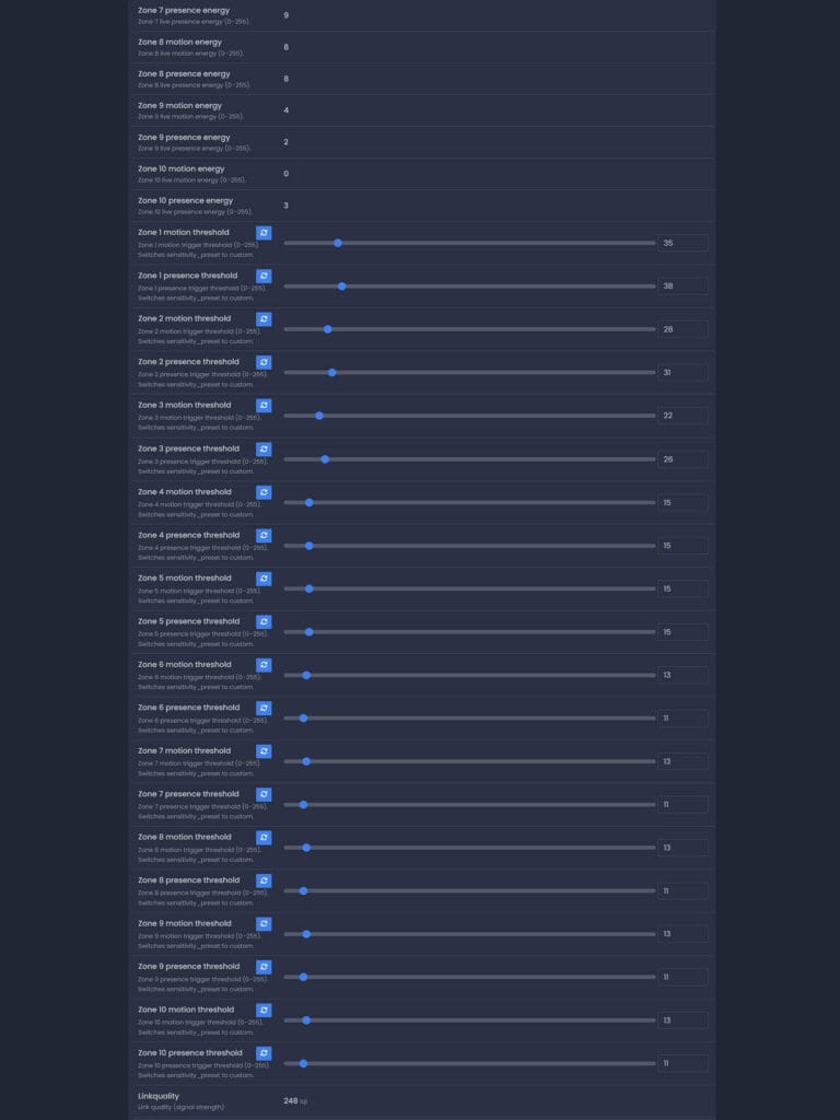Zemismart ZPS-Z1 Presence Sensor Zigbee2MQTT Exposes 3