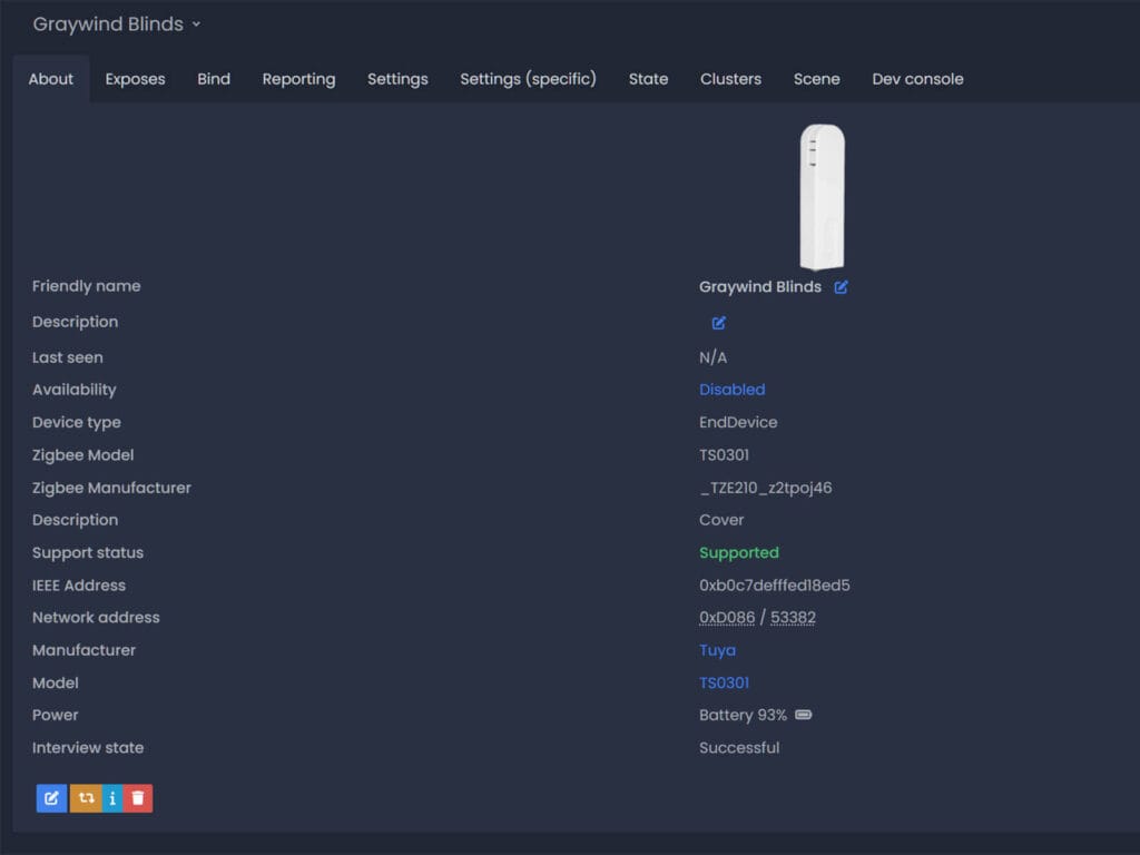 Graywind Shagrila Shades Review SmartHomeScene: Added to Zigbee2MQTT