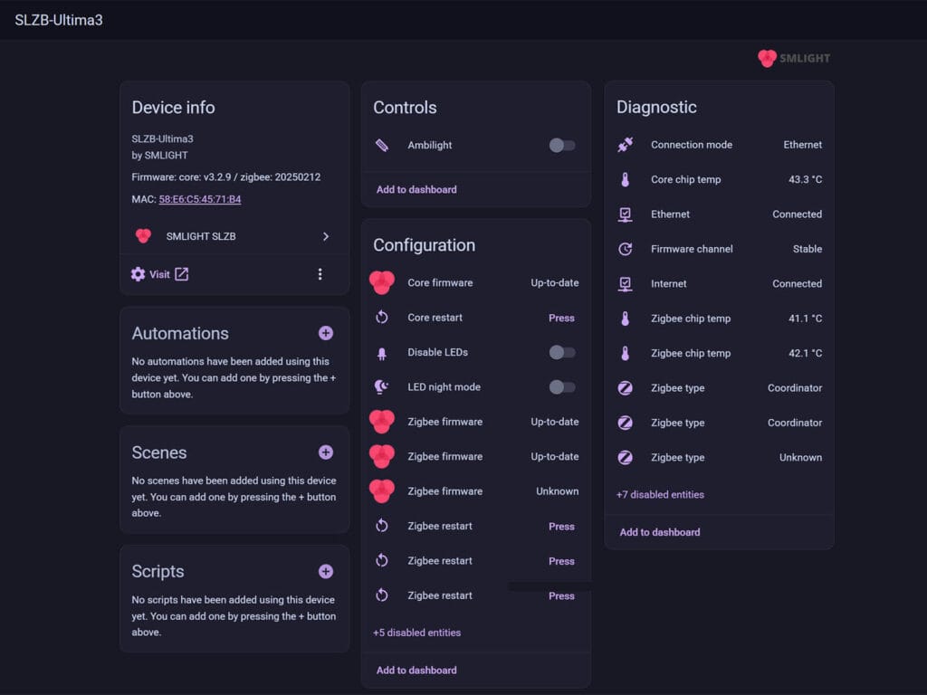SLZB-Ultima Multiradio Coordinator Home Assistant Integration