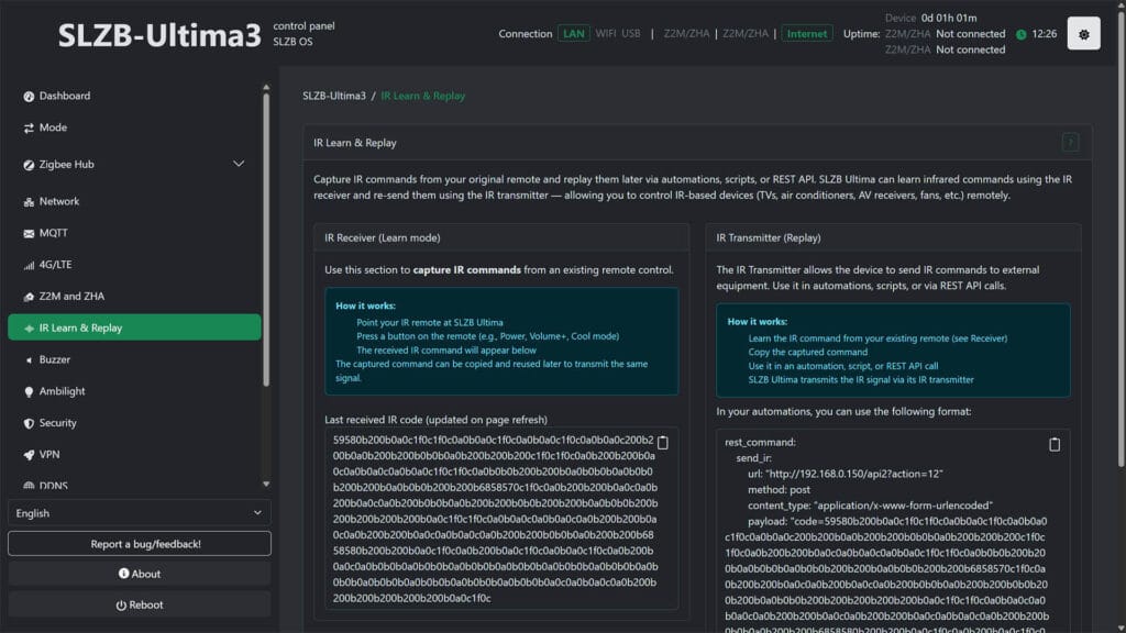SLZB-Ultima Multiradio Coordinator Infrared Blaster