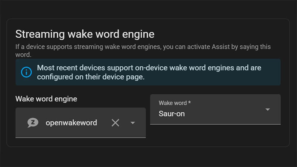 Home Assistantt AI Custom Wake Word Sauron SmartHomeScene