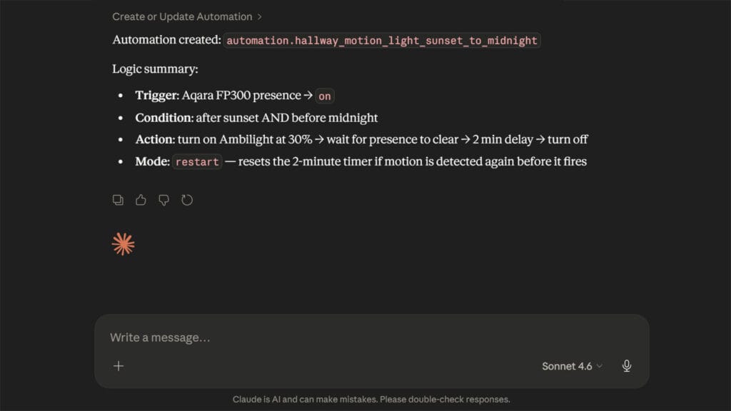 Home Assistant MCP Server Creating automations with Claude Code