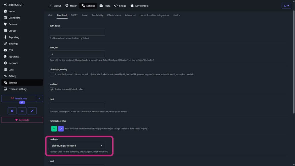 How to Change Zigbee2MQTTT Frontend to Old UI