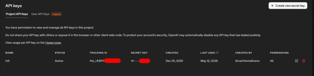 Creating an OpenAI Key for Home Assistant Voice