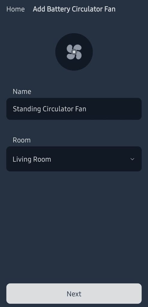 SwitchBot Standing Circulator Fan Added to App 2