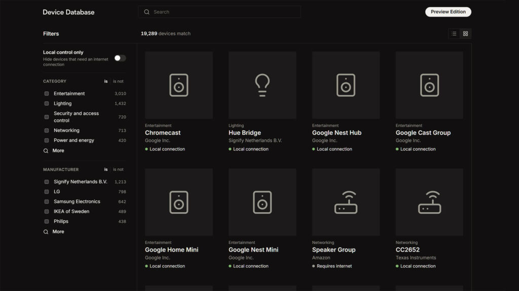 Home Assistant Device Database 