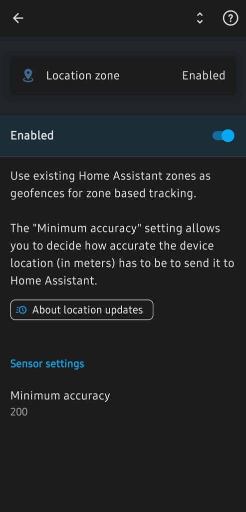 Location Zone Sensor in Home Assistant