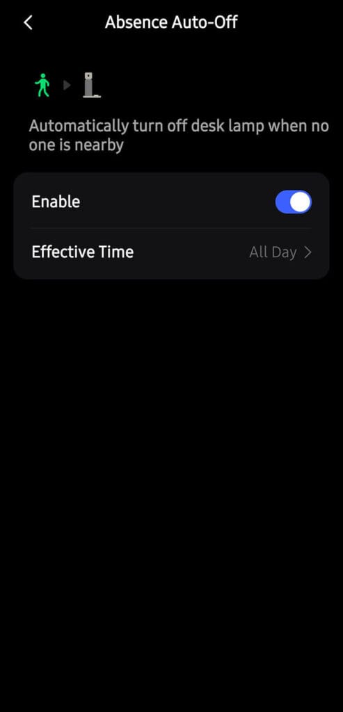 Sleepal AI Lamp Automations Absence Auto off