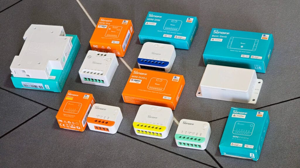Sonoff Zigbee Smart Switch Modules Compared: All on desk