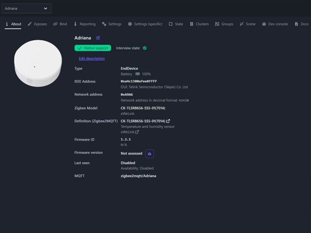 Zigbee Temperature Sensor Comparison by SmartHomeScene: Adriana Tuya TH03YZ Zigbee2mqtt