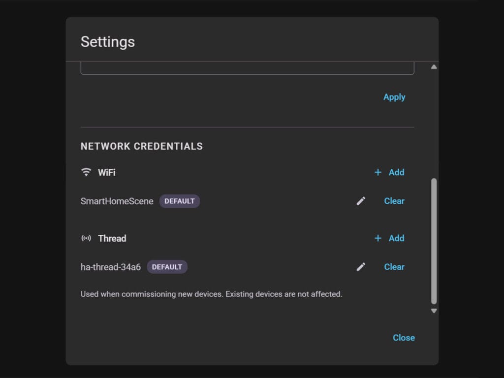 Add Matter Devices to Home Assistant Without Phone: Configuring Default Networks in Matter Server App