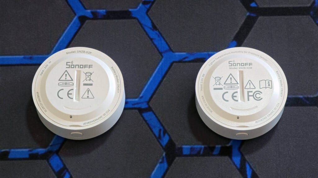 Sonoff SNZB-02P vs SNZB-02M Temperature Sensors Comparison Bottom Case