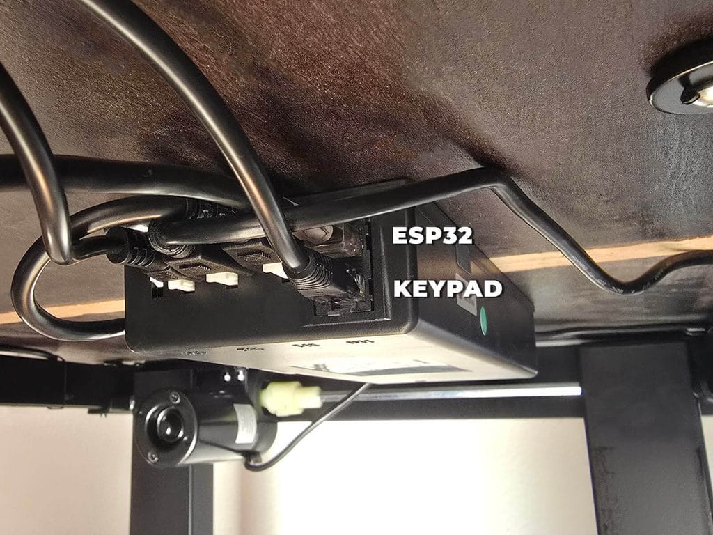 ESP32 wired to DESKSPACE Titan controller in second RJ45 port