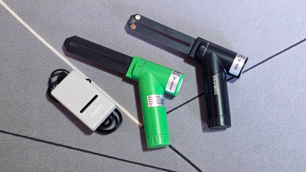Ecowitt WH51 vs WH52 Soil Sensor On Table