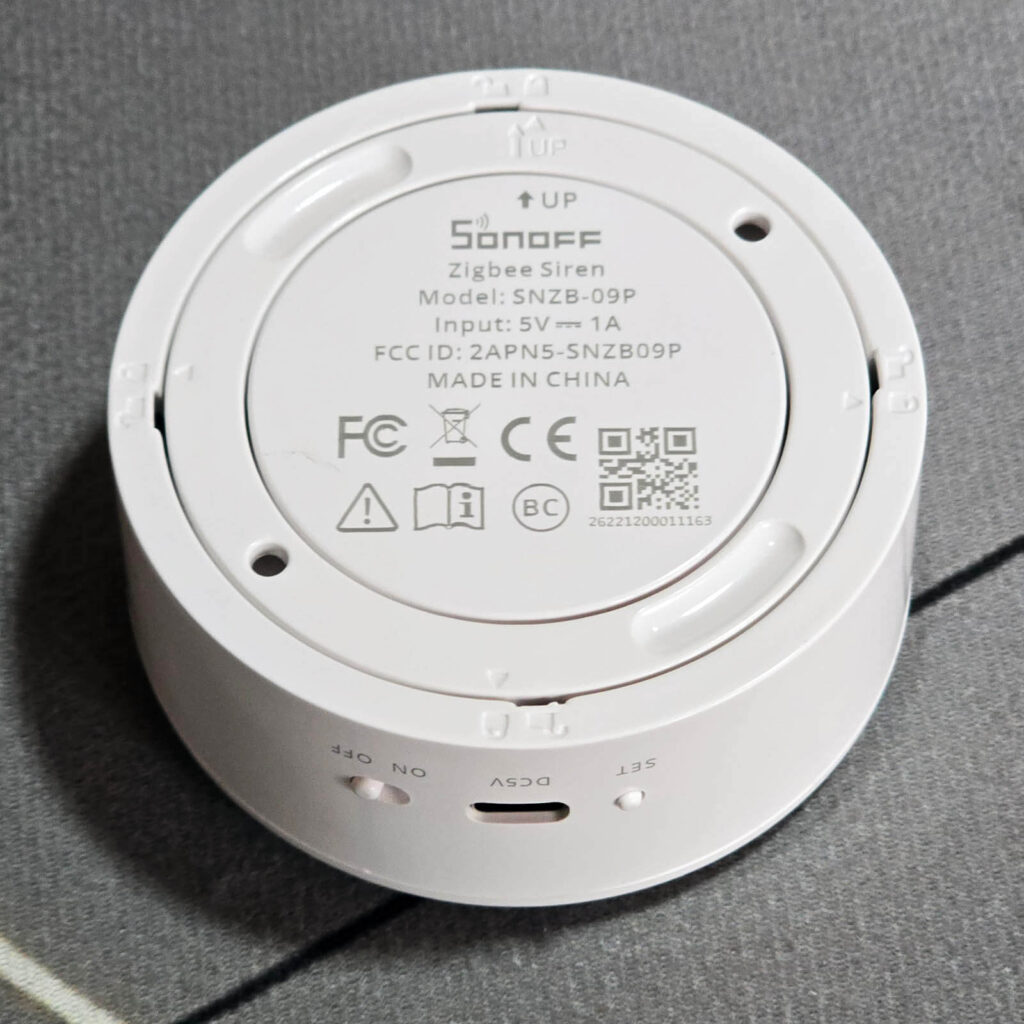 Sonoff Zigbee Siren SNZB-09P Bottom