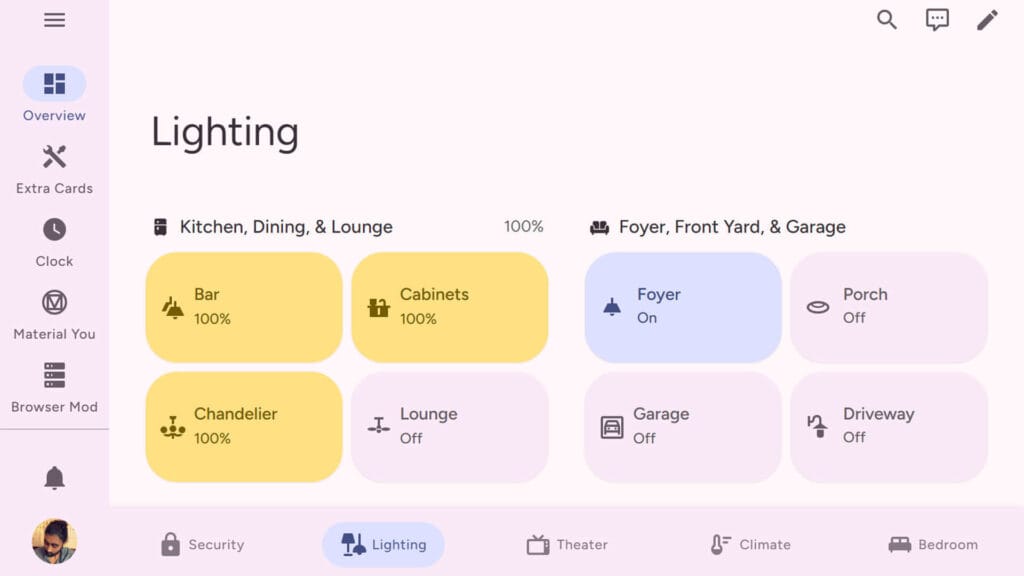 Best Home Assistant Dashboard Themes: Material You 1