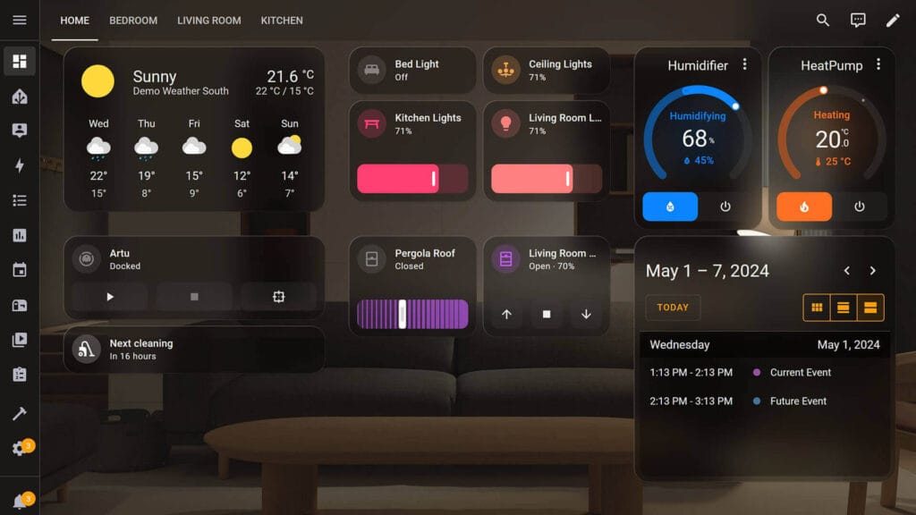 Best Home Assistant Dashboard Themes: Vision OS Dark