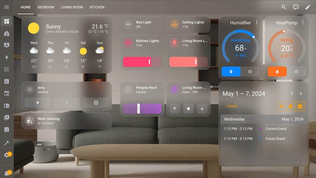 Best Home Assistant Dashboard Themes: Vision OS Light