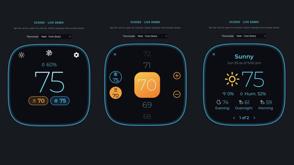 Ecosee Thermostat Card - SmartHomeScene List