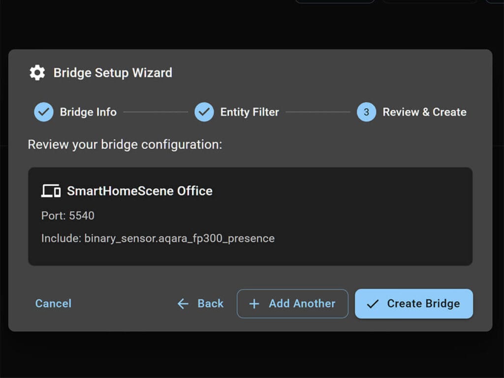 Home Assistant Matter Hub Confirmation Step 3