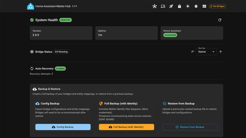 Home Assistant Matter Hub Up and Running