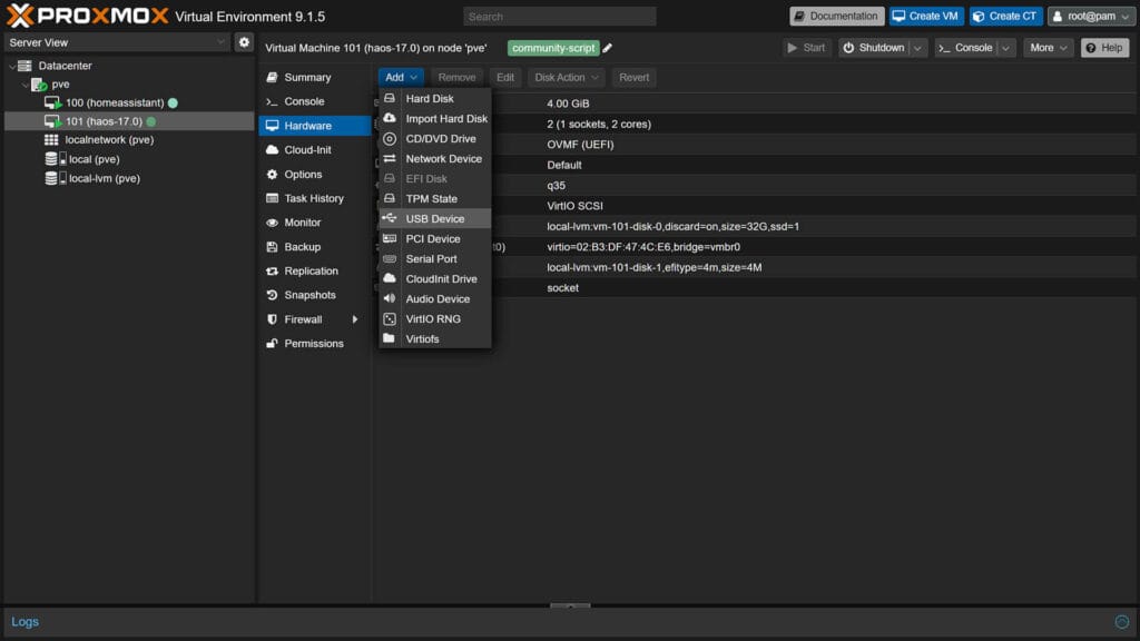 Proxmox 9 USB Passthrough