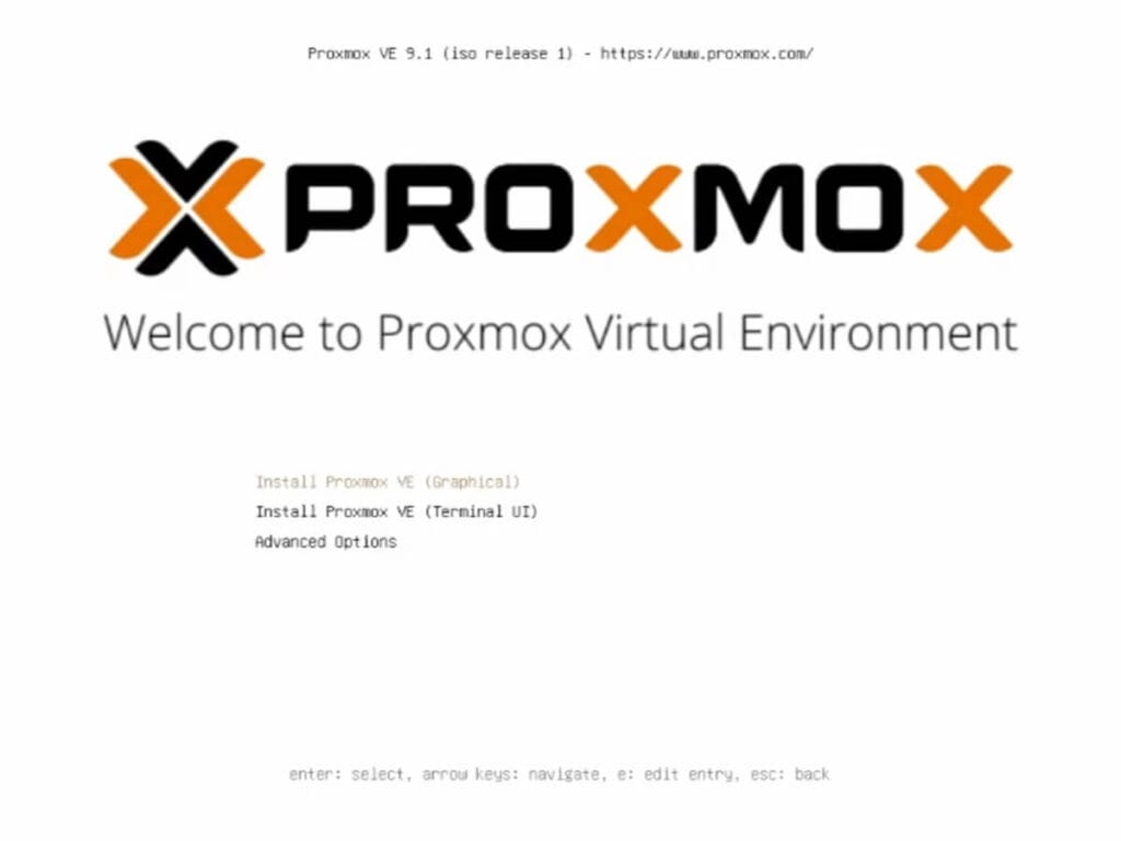 Installing Proxmox 9 via Graphical GUI