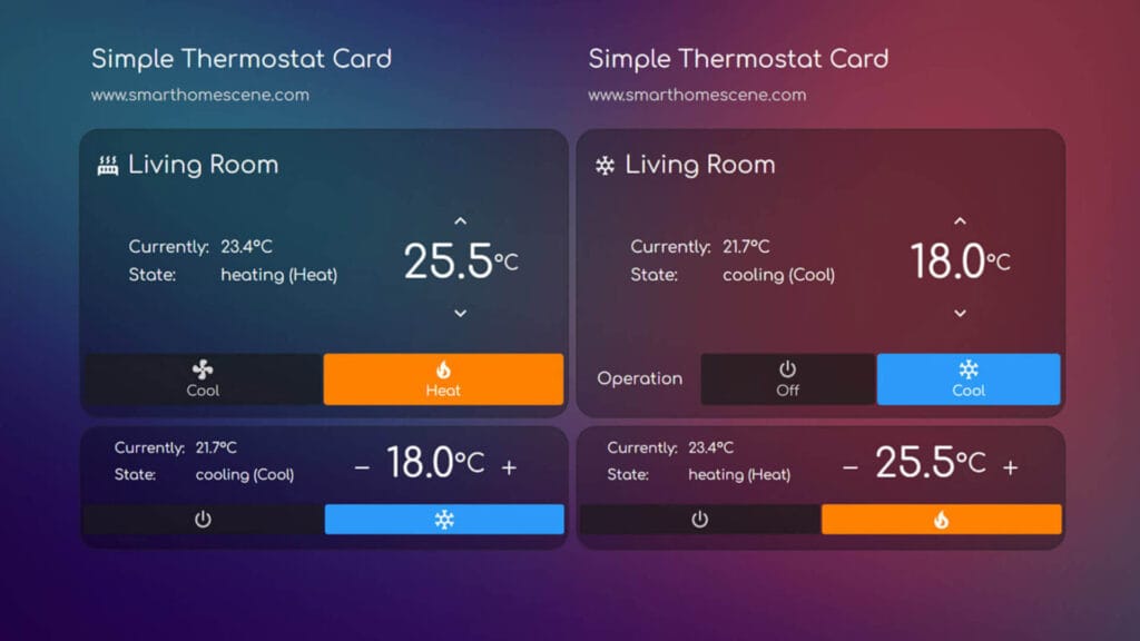 Simple Thermostat Card - SmartHomeScene List